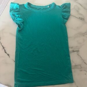 Posh Peanut Turquoise Flutter Sleeve Tee